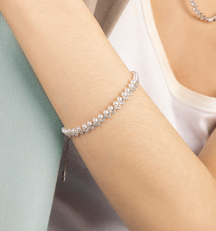 Apm Monaco Bracelet Ajustable Up And Down Avec Perles