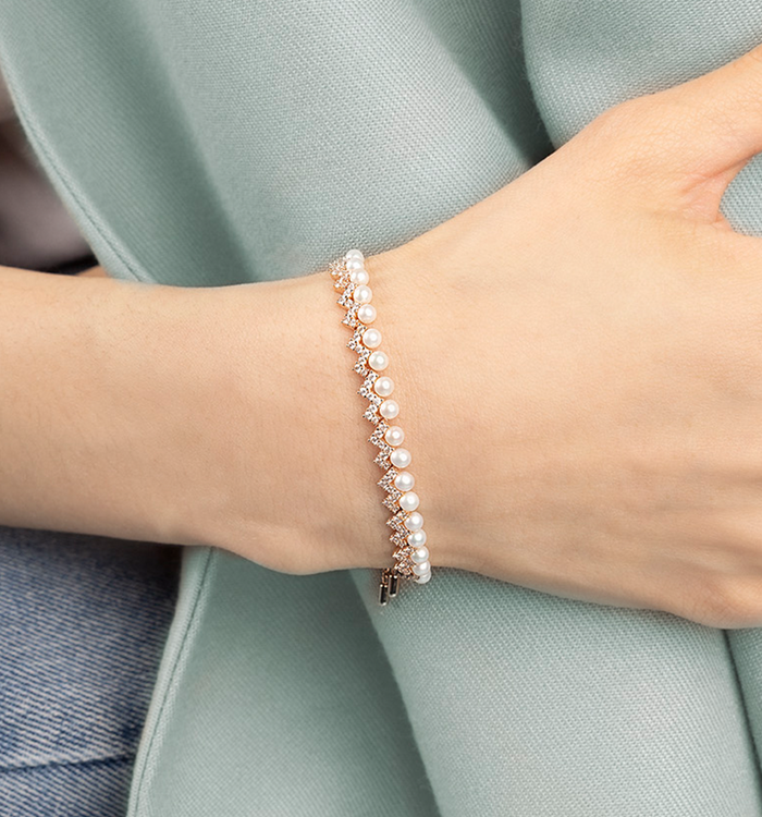 Apm Monaco Bracelet Ajustable Up And Down Avec Perles