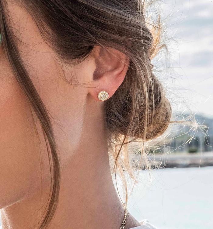 Apm Monaco Clous D'Oreilles Soleil Plaquées Or 18 Carats