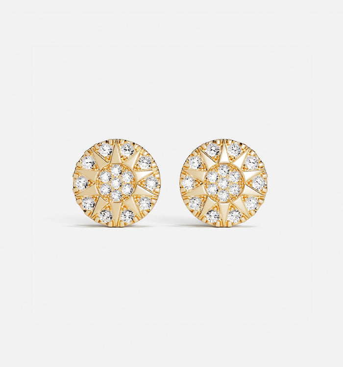 apm monaco Clous d'Oreilles Soleil plaquées or 18 carats