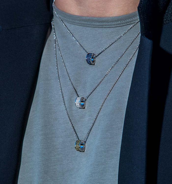 Apm Monaco Collier Ajustable Avec Pendentif Anneau Pavé