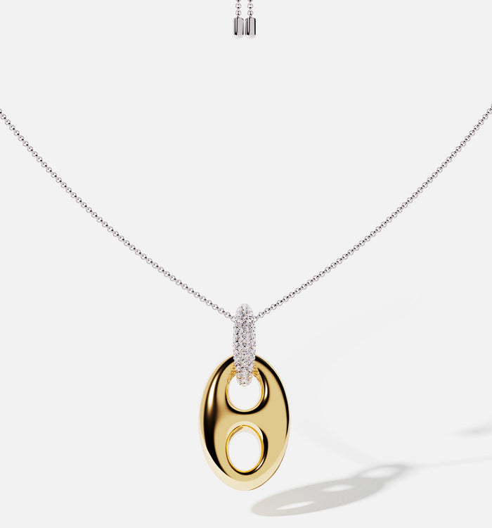 apm monaco Collier Ajustable Grain de Café plaqué or 18 carats