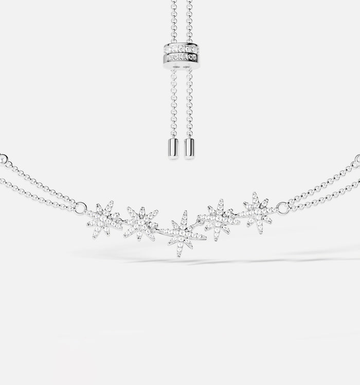 apm monaco Collier Ajustable Météorites Double Chaîne