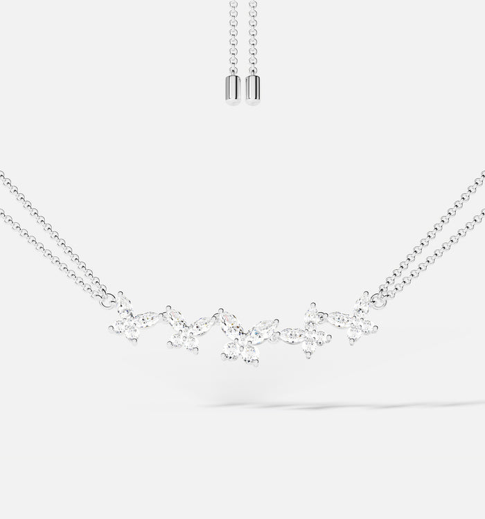 apm monaco Collier Ajustable Papillon Double Chaîne