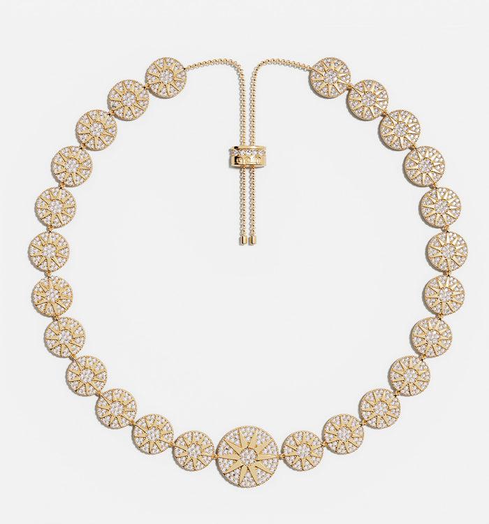 apm monaco Collier Ajustable Soleil plaqué or 18 carats