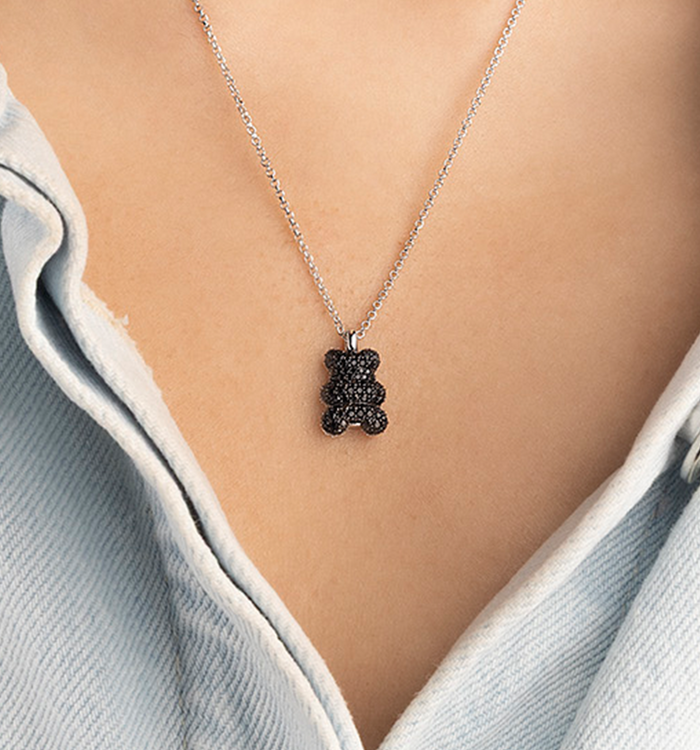 Apm Monaco Collier Ajustable Yummy Bear Baby Mood - Argent