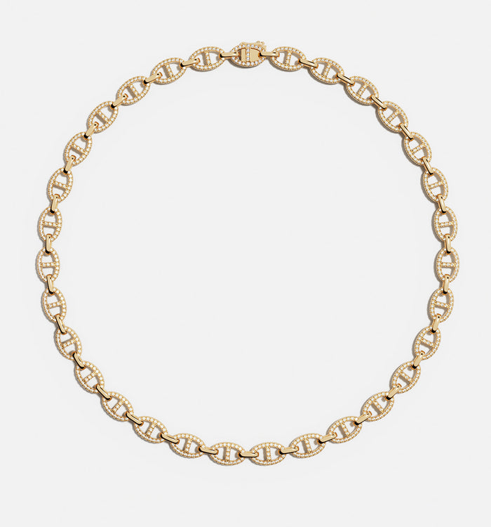 apm monaco Collier Chaîne Maille Marine plaqué or 18 carats