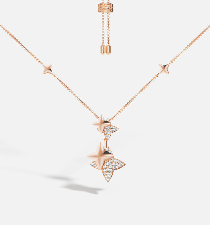 apm monaco Collier Double Météorites Ajustable Or rose