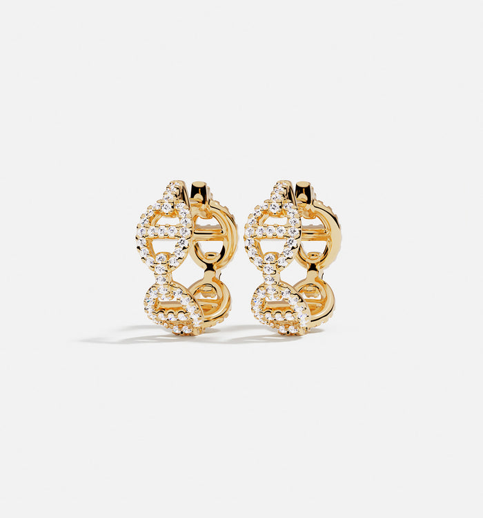 apm monaco Créoles Maille Marine plaquées or 18 carats