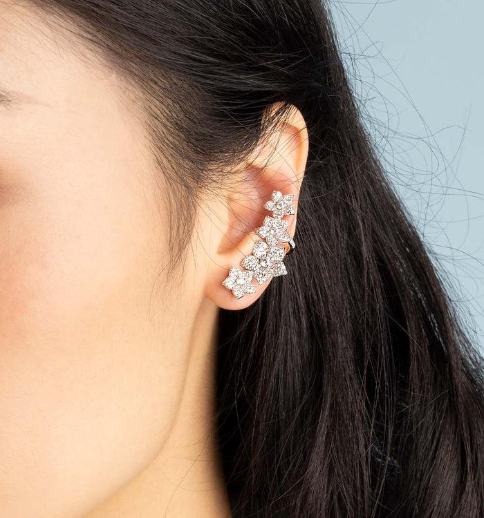 Apm Monaco Ear Cuf Et Clou D'Oreille Asymétriques Fleur
