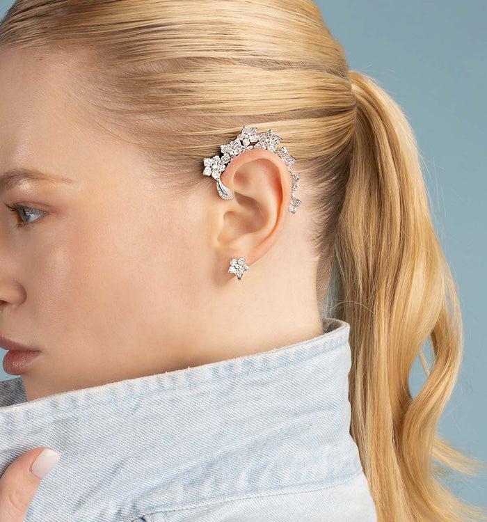 Apm Monaco Ear Cuf Et Clou D'Oreille Asymétriques Fleur