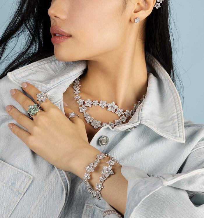 Apm Monaco Ear Cuf Et Clou D'Oreille Asymétriques Fleur