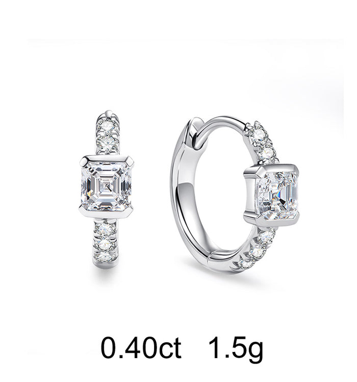Apm Monaco Petites Créoles Pavé Diamant Asscher (0.40ct)