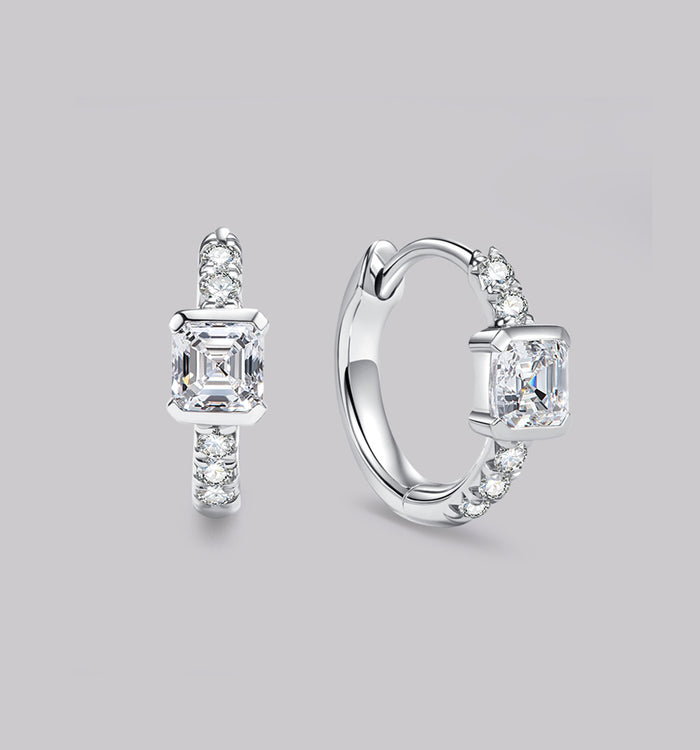 apm monaco Petites Créoles Pavé Diamant Asscher (0.40ct)