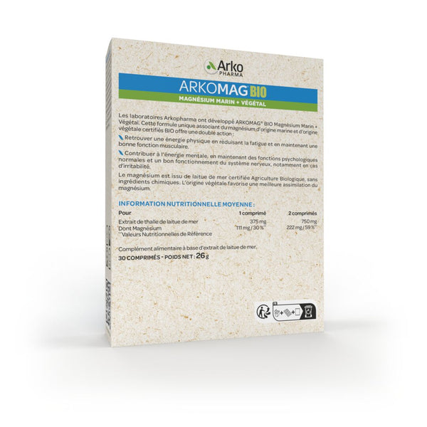 Arkopharma ARKOMAG® BIO Magnésium Marin + Végétal