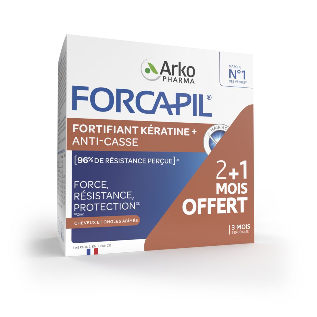 arkopharma Forcapil® Fortifiant Kératine+ - Programme 3 mois