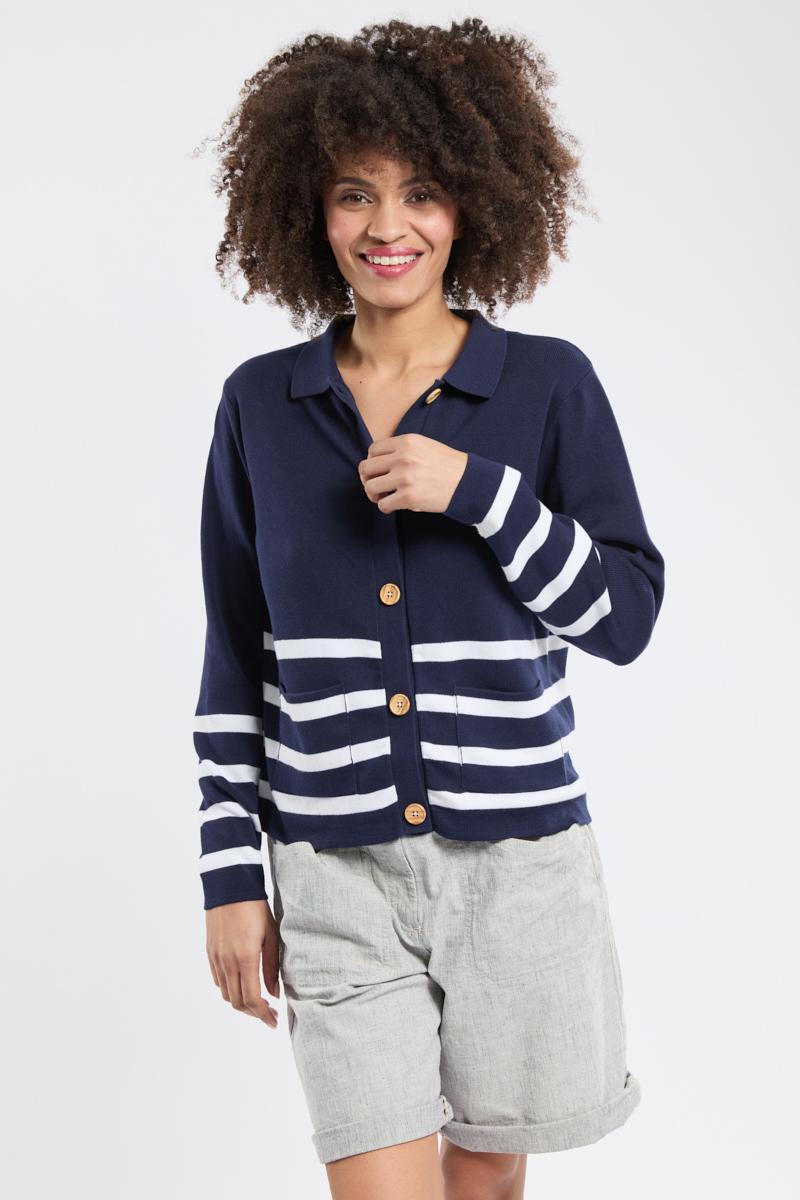 Armor Lux Cardigan Col Polo - Coton