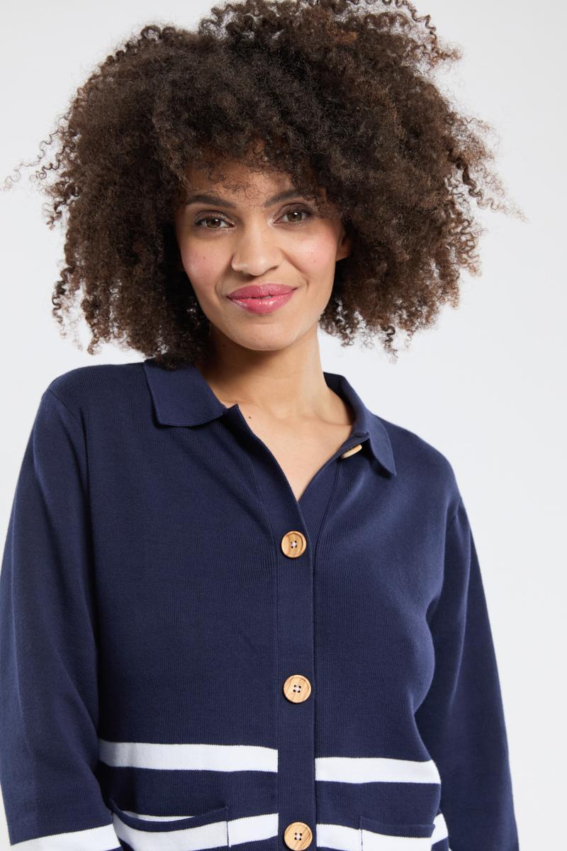 Armor Lux Cardigan Col Polo - Coton