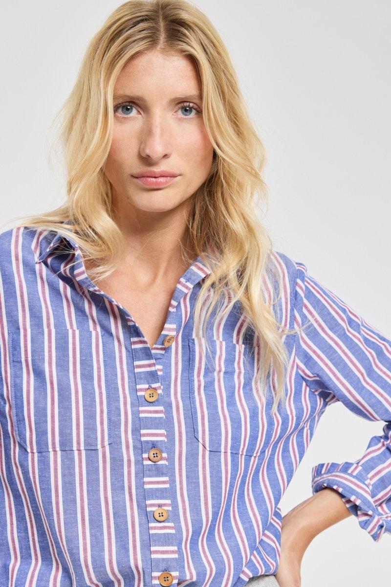 Armor Lux Chemise Rayée - Coton Et Lin