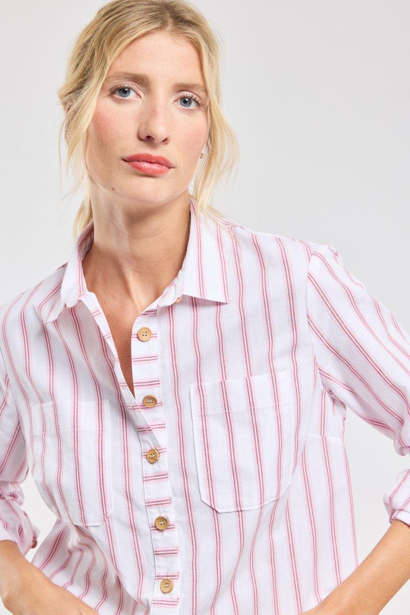 Armor Lux Chemise Rayée - Coton Et Lin