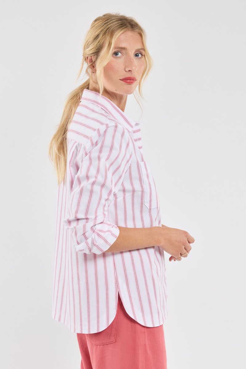 Armor Lux Chemise Rayée - Coton Et Lin