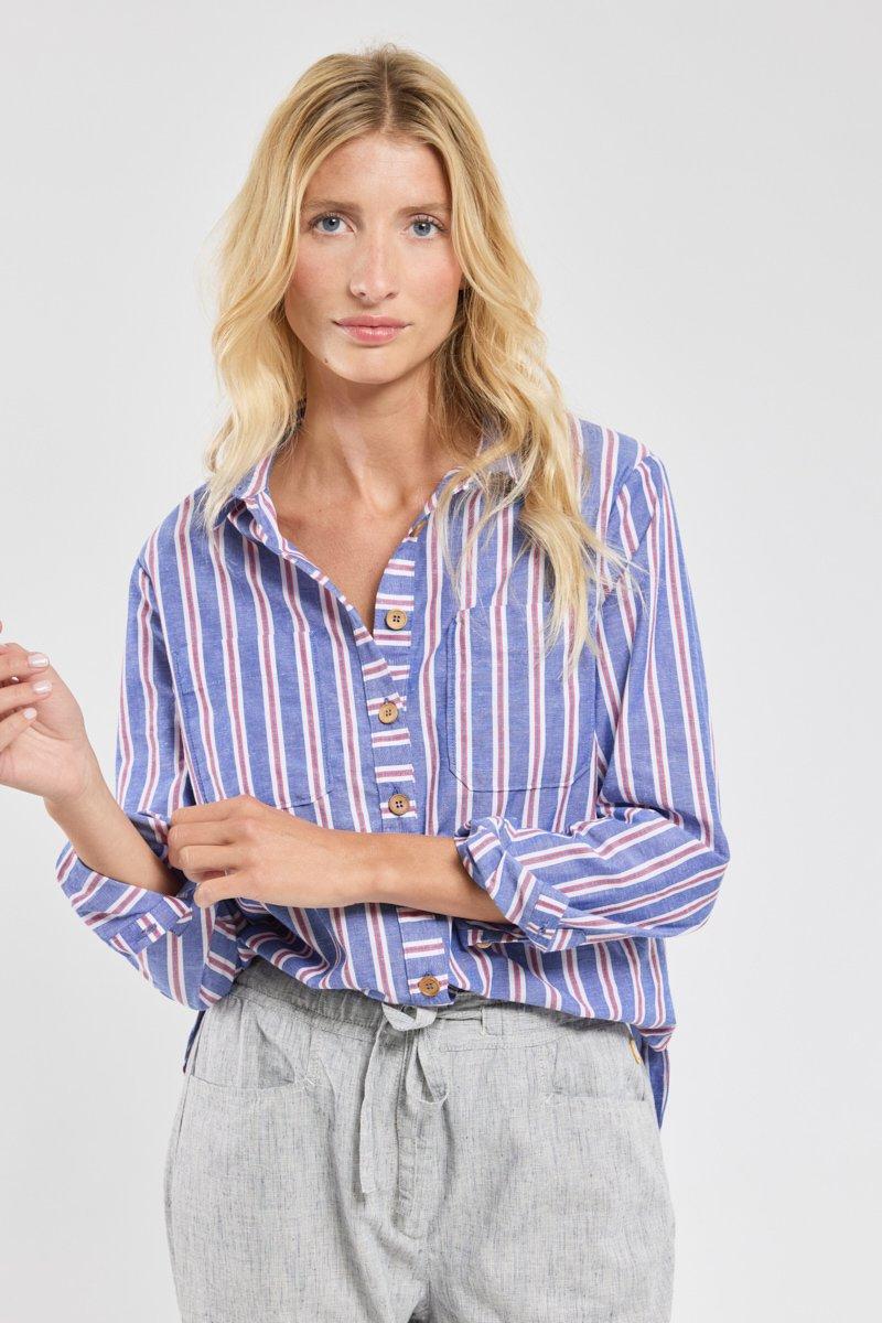 armor lux Chemise rayée - coton et lin