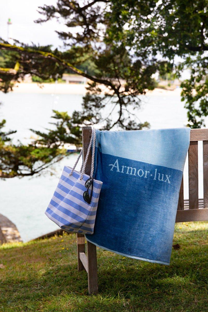 armor lux Drap de plage velours bicolore 90 x 160