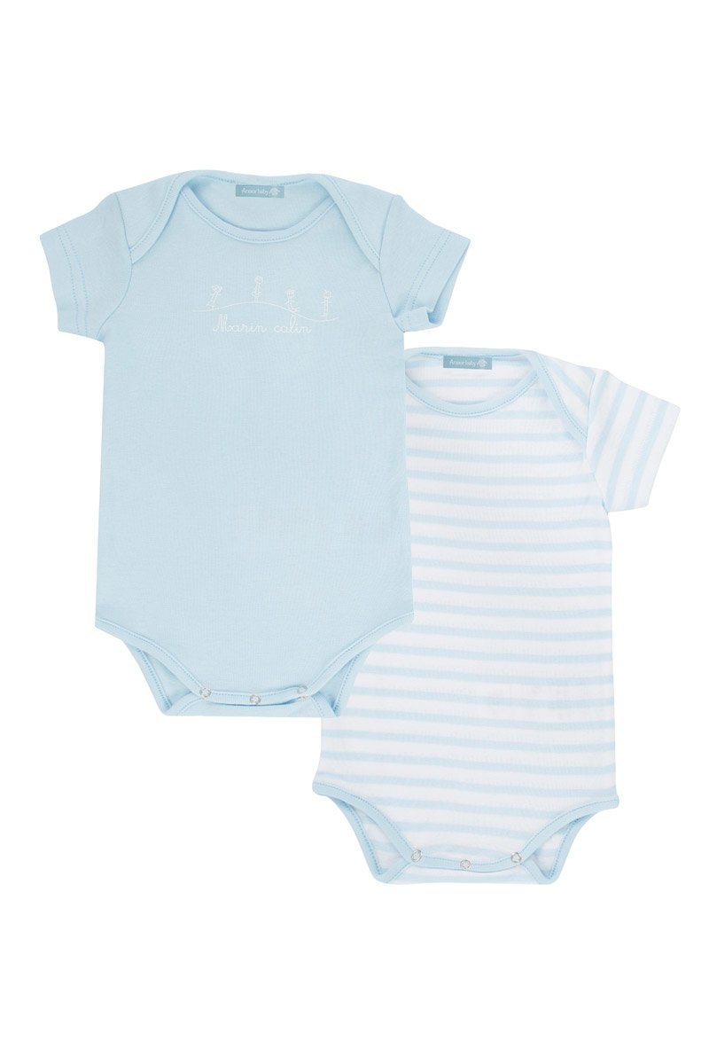 armor lux Lot de 2 Bodies "Yannig" Baby - coton