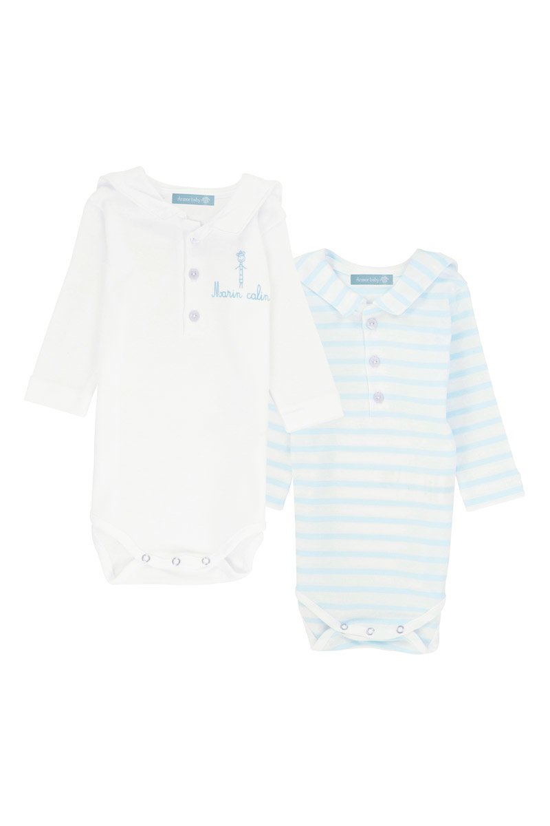 armor lux Lot de bodies 2 "Brendan" Baby - coton