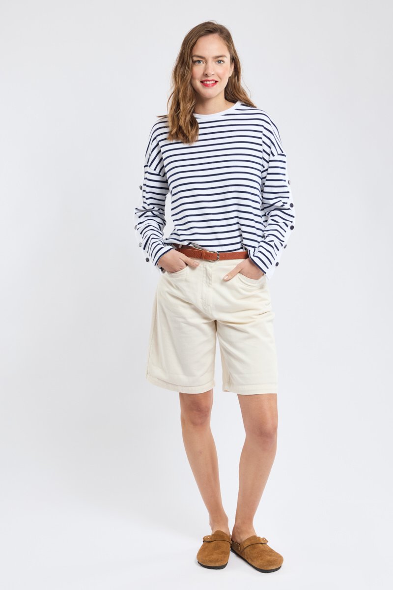 Armor Lux Marinière Boutonnée - Coton épais