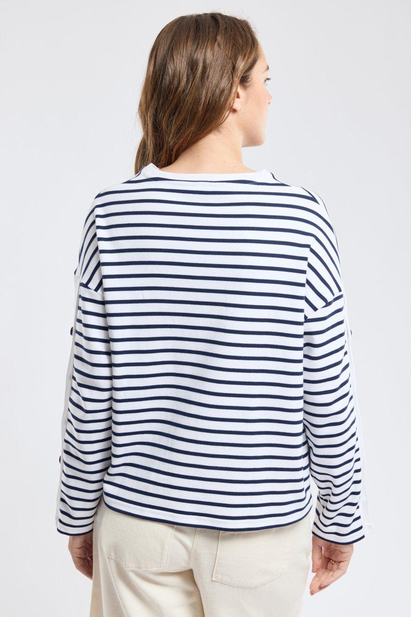 Armor Lux Marinière Boutonnée - Coton épais