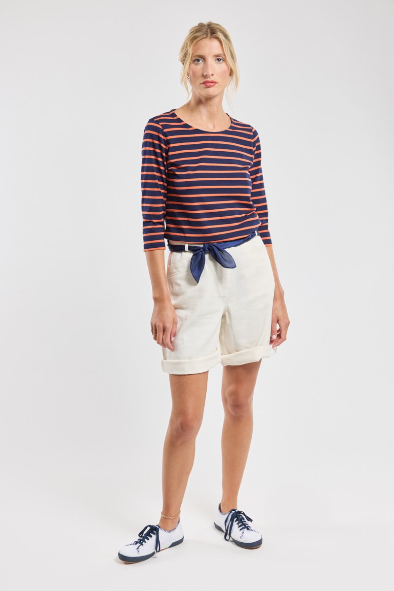 Armor Lux Marinière Manches 3/4 - Coton Léger