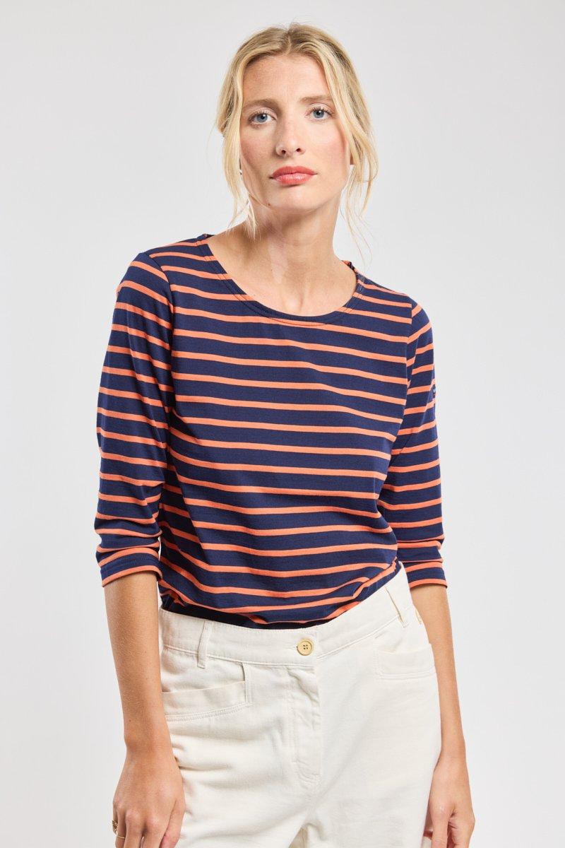 Armor Lux Marinière Manches 3/4 - Coton Léger