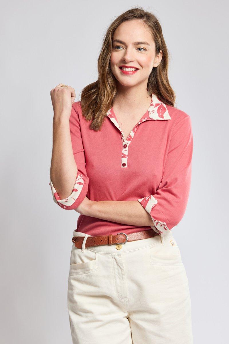 armor lux Polo motifs végétaux - coton