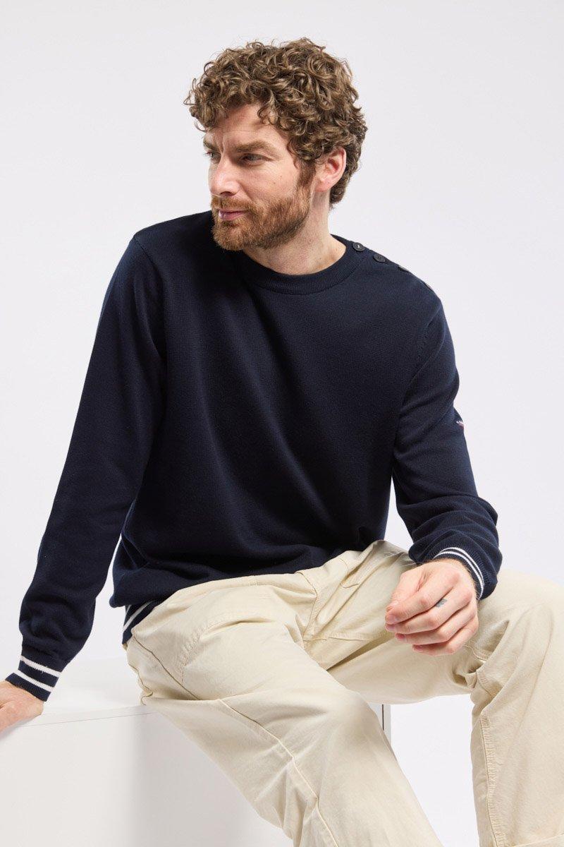 Armor Lux Pull Marin Avec Coudières - Coton