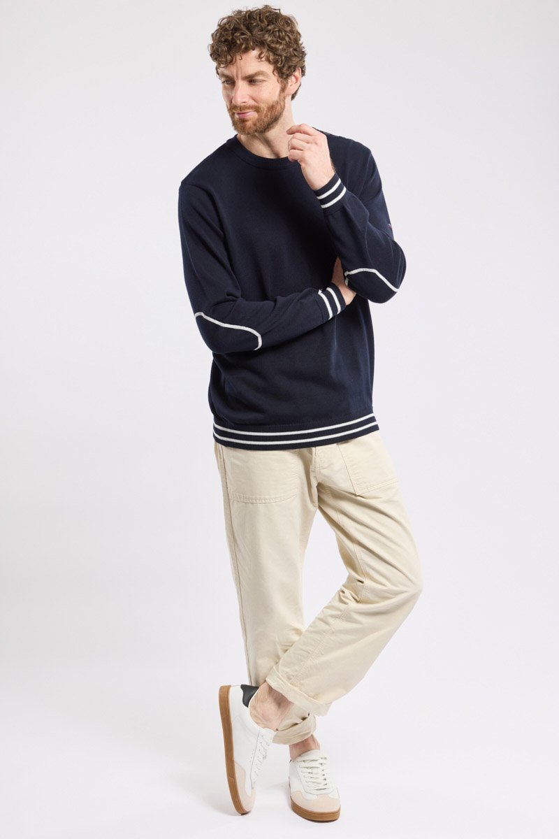 Armor Lux Pull Marin Avec Coudières - Coton