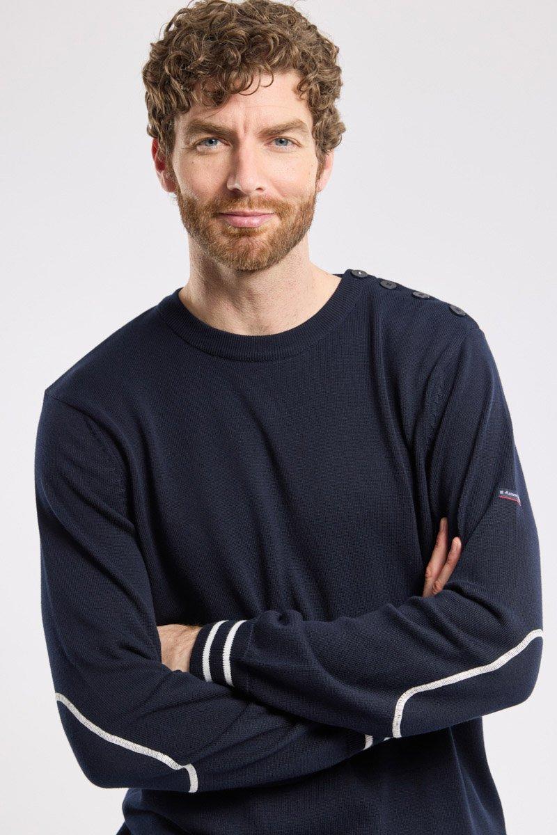 armor lux Pull marin avec coudières - coton