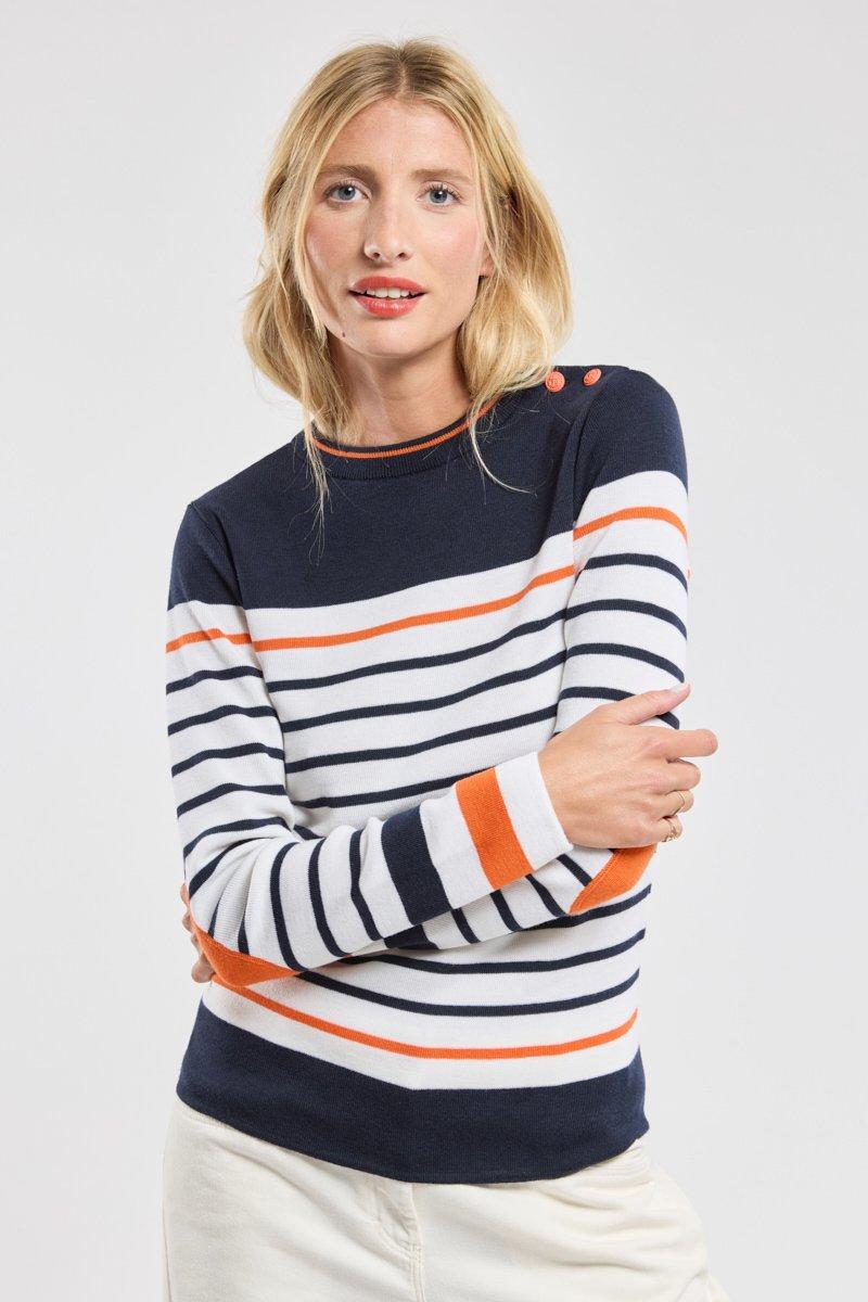 Armor Lux Pull Marin Avec Coudières - Laine Mérinos
