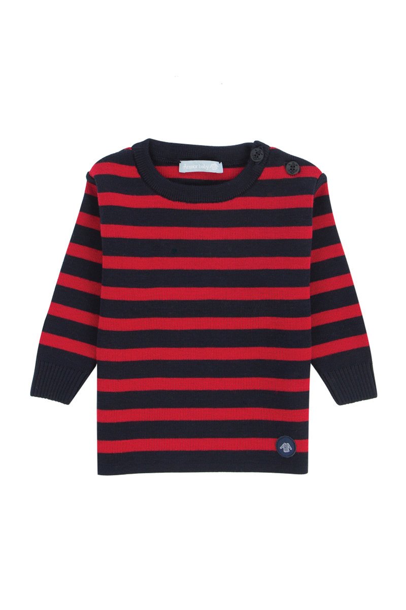armor lux Pull marin rayé "Briac" Baby - laine Mérinos