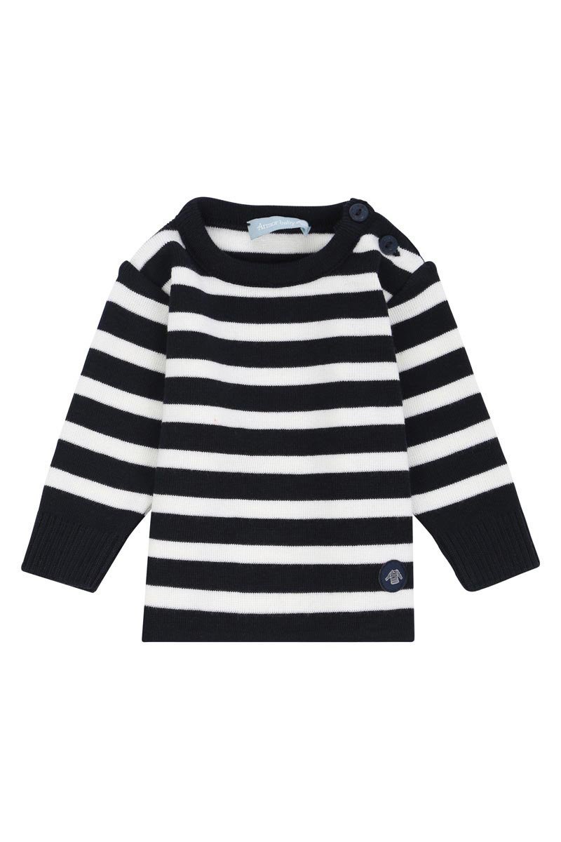 armor lux Pull marin rayé "Briac" Baby - laine Mérinos