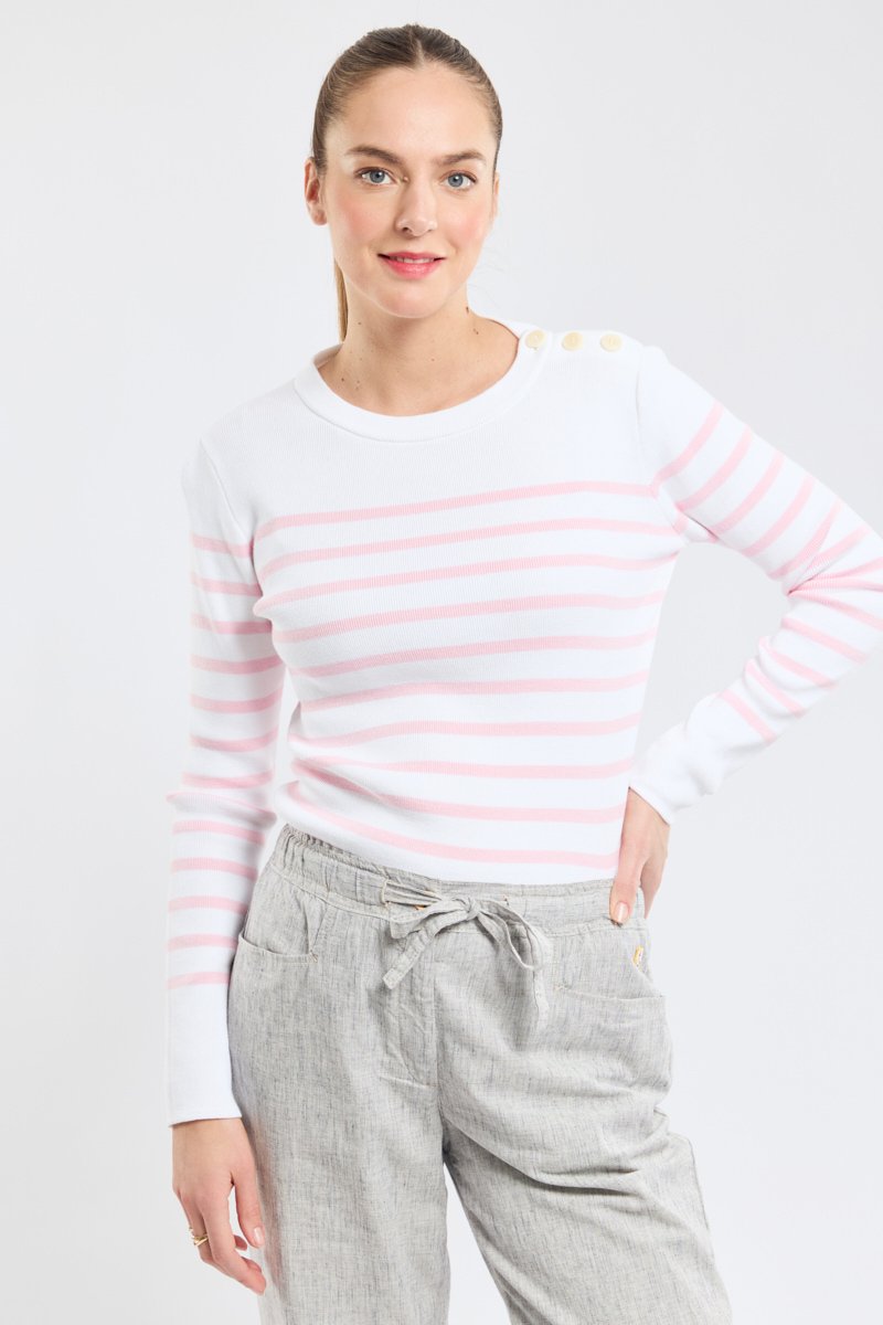 Armor Lux Pull Marin Rayé "Groix" - Coton