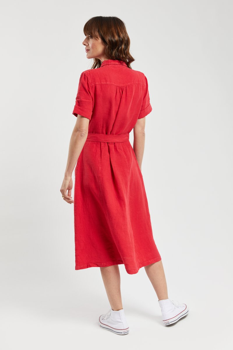 Armor Lux Robe Longue Boutonnée - Lin