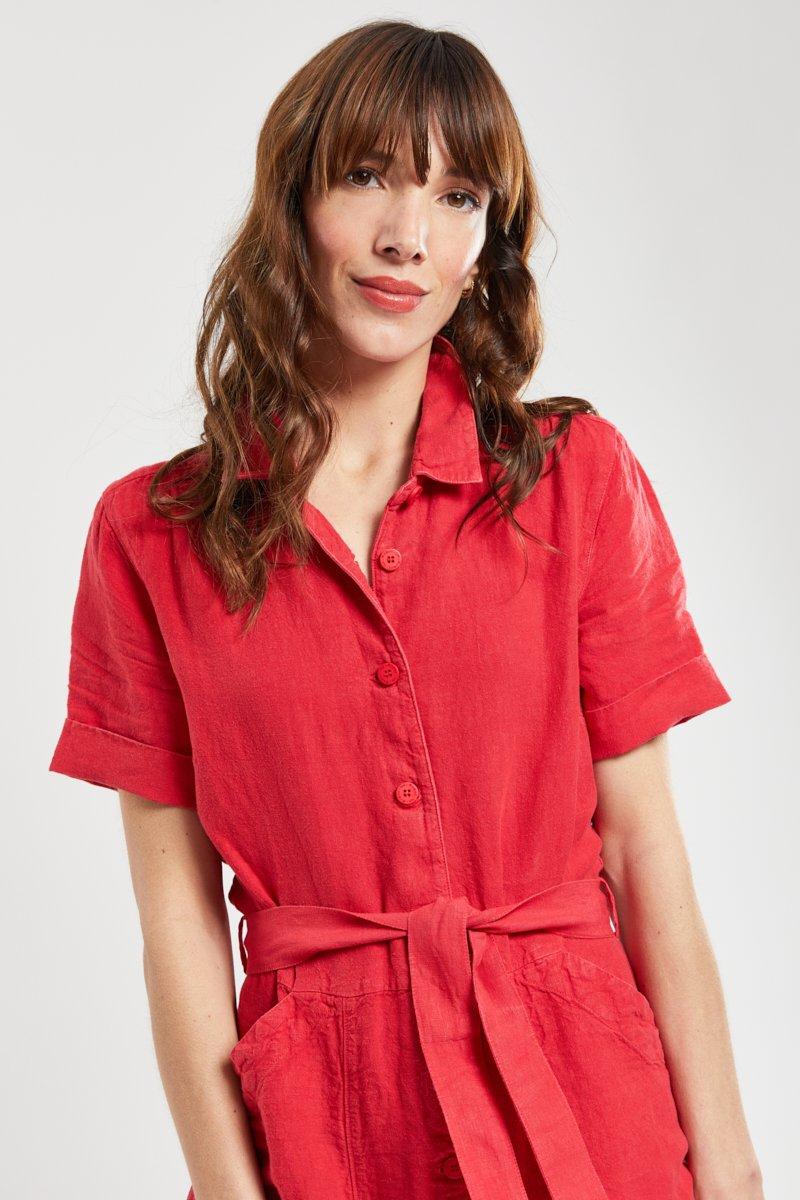 Armor Lux Robe Longue Boutonnée - Lin