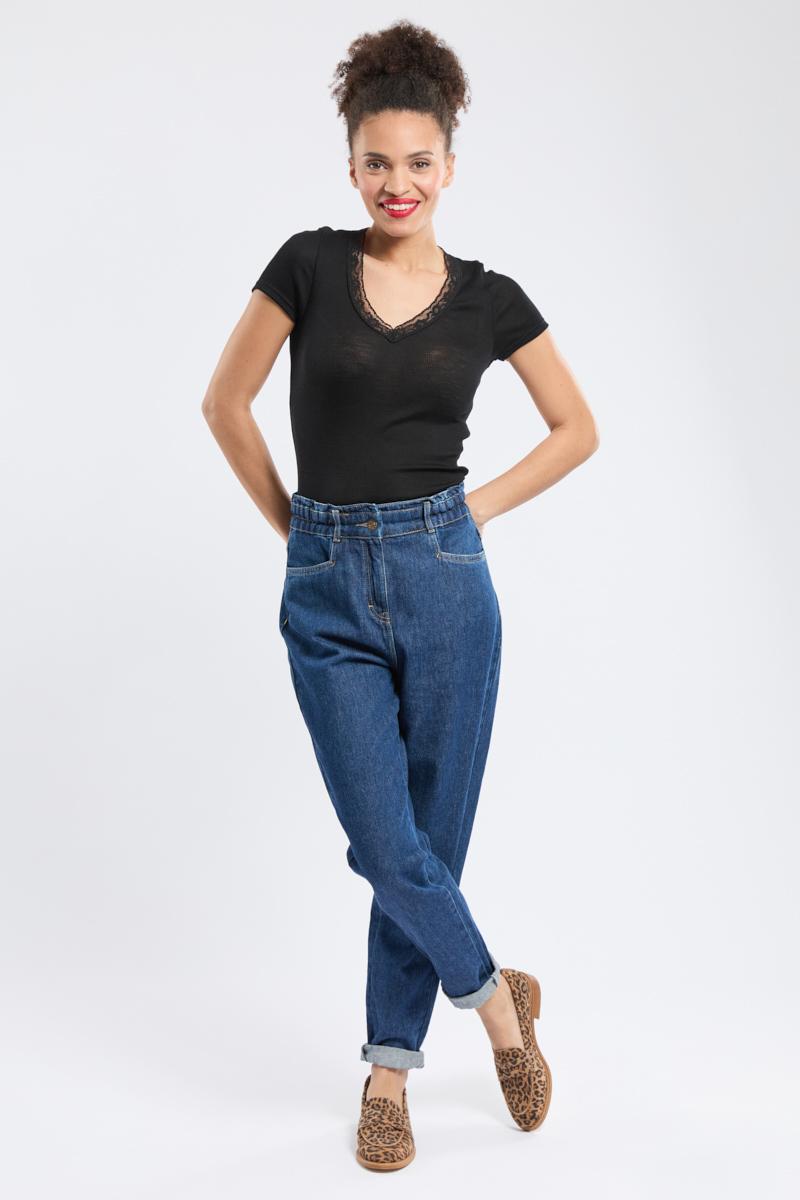 Armor Lux T-shirt Col Dentelle - Laine Et Soie