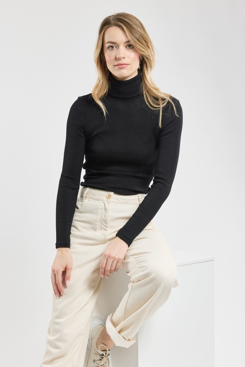 Armor Lux T-shirt Col Roulé - Laine Et Soie