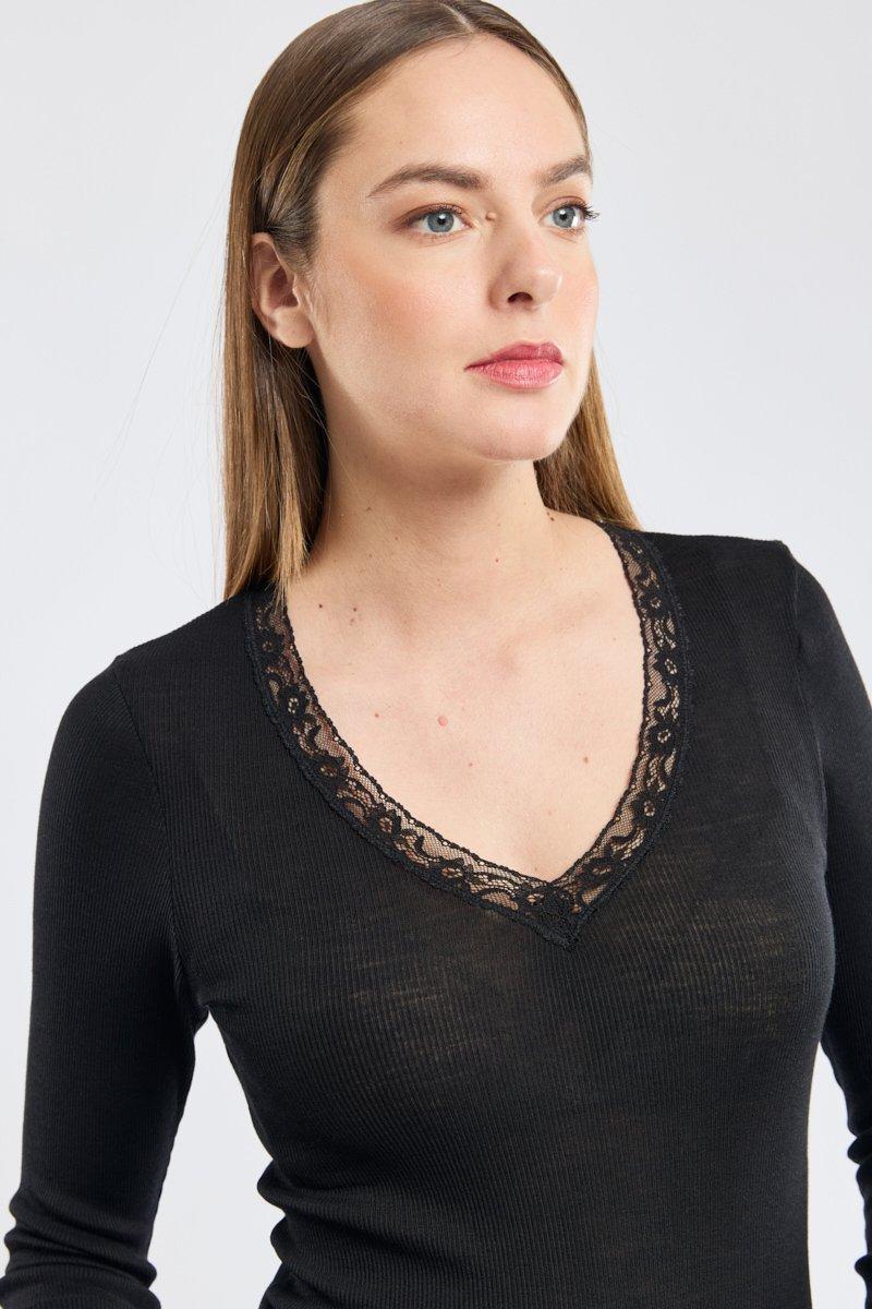 Armor Lux T-shirt Manches Longues- Laine Et Soie