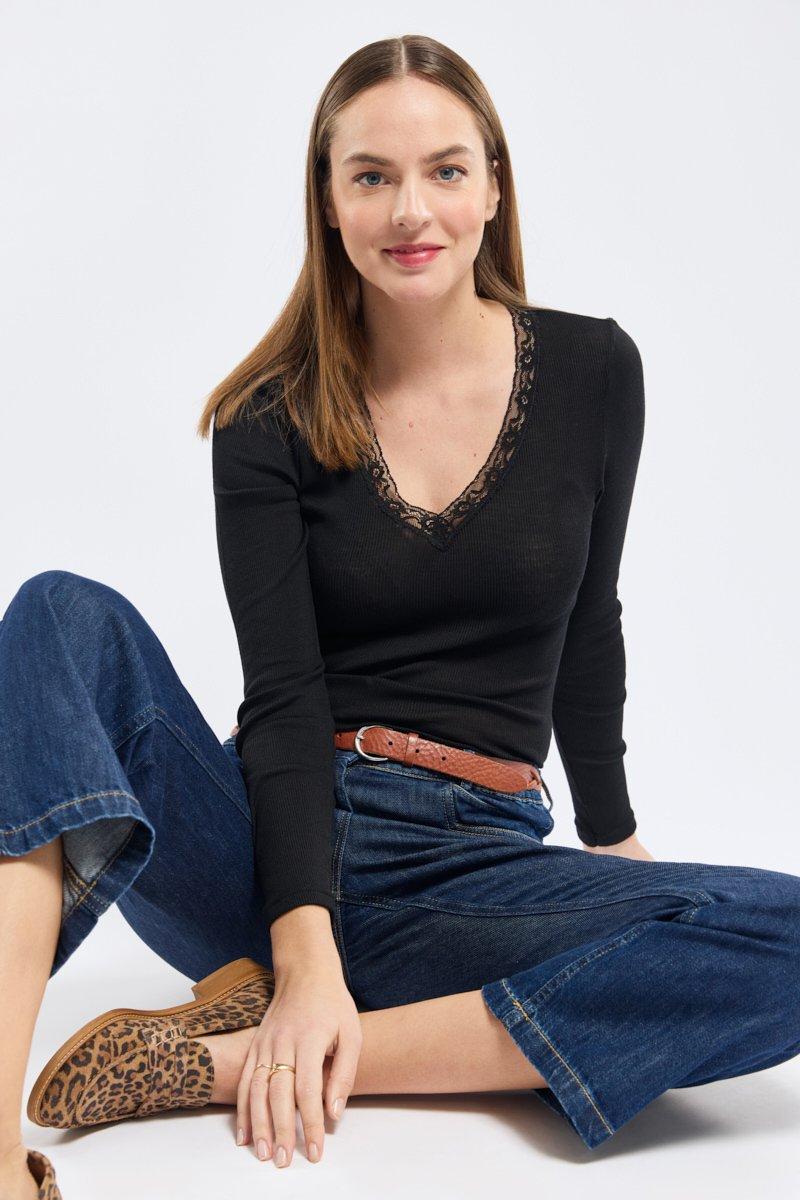 armor lux T-shirt manches longues- laine et soie armor lux T-shirt manches longues- laine et soie