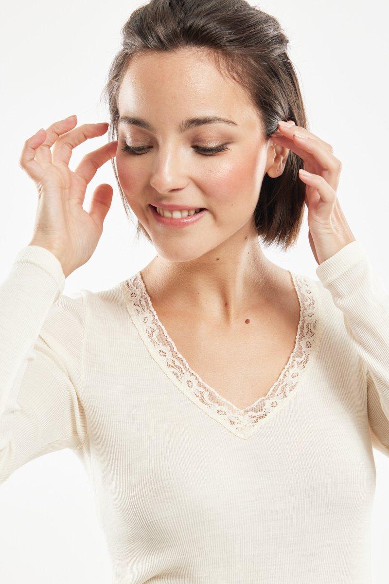 Armor Lux T-shirt Manches Longues - Laine Et Soie