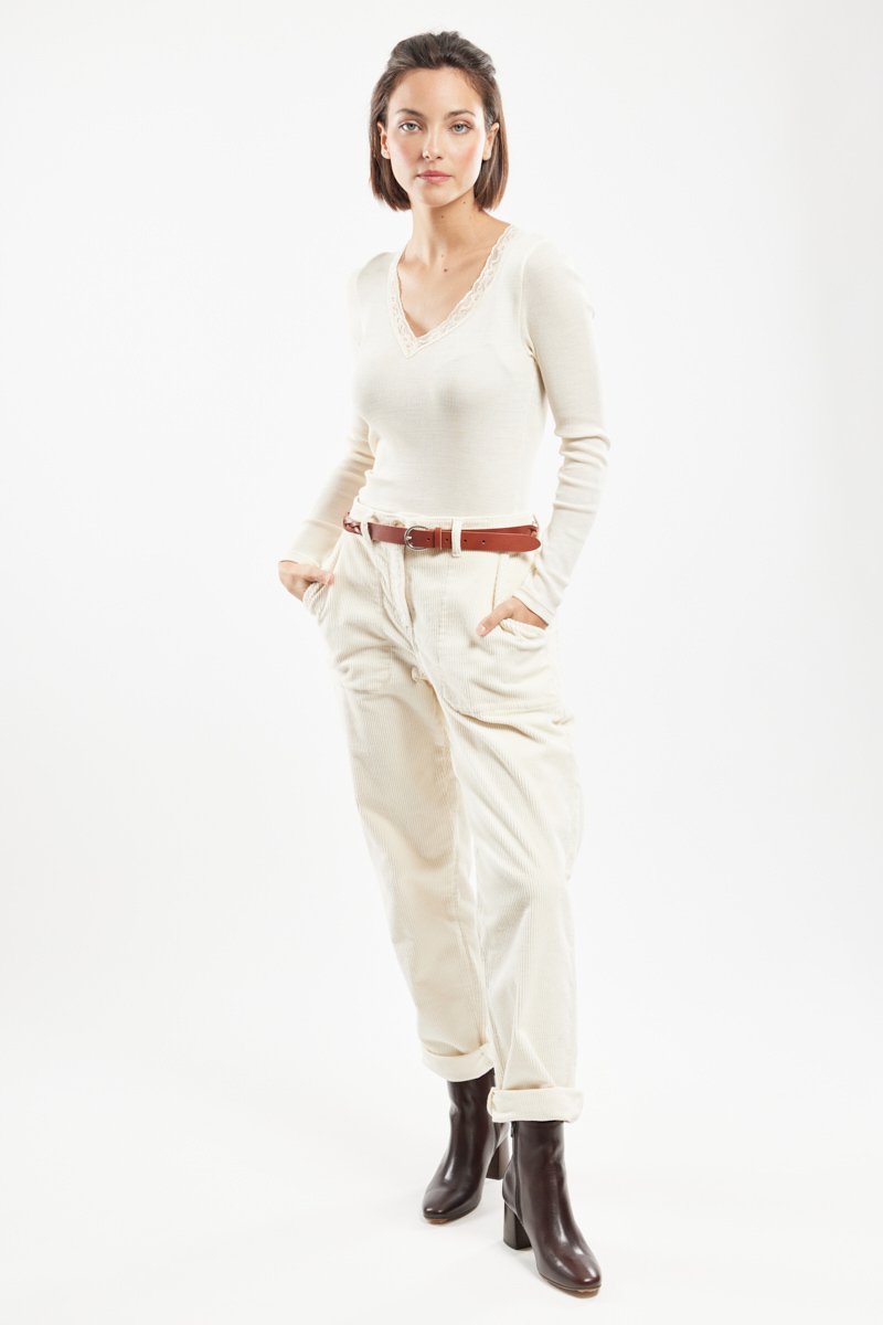 Armor Lux T-shirt Manches Longues - Laine Et Soie