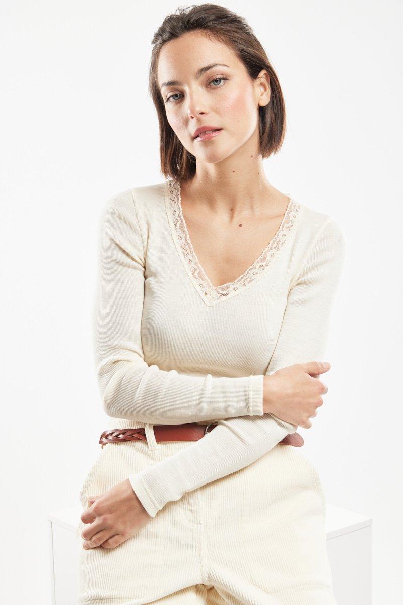 Armor Lux T-shirt Manches Longues - Laine Et Soie